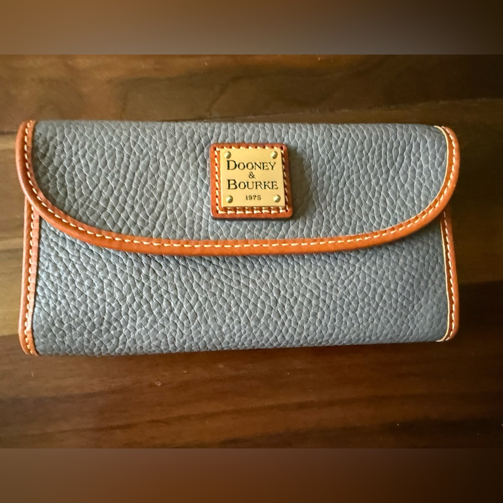 Dooney & Bourke Pebbled Leather Wallet in elephant